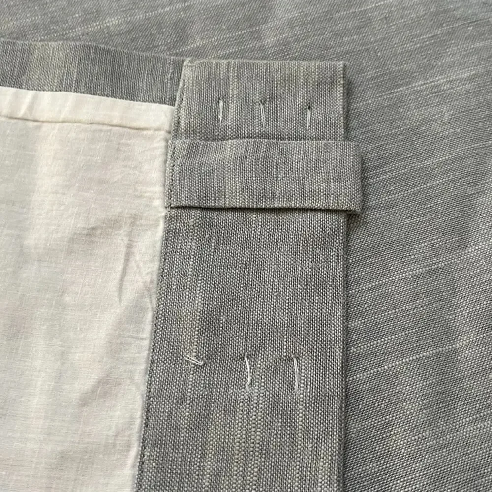 2 Pottery Barn Gray Blackout Lining Curtain Panels 50x84 Linen Blend
